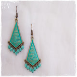 Tribal Ethnic  Brass Earrings