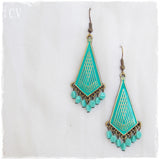 Turquoise Boho Chandelier Earrings