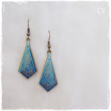 Ombre Geometrical Brass Earrings