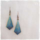 Geometric Earrings with Blue Tones