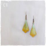 Diamond Shaped Mustard Earrings