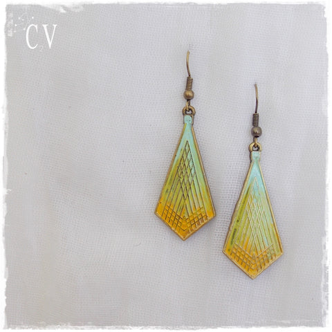 Ombre Pastel Mustard Yellow Earrings