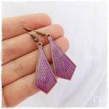 Light Pastel Purple Brass Earrings