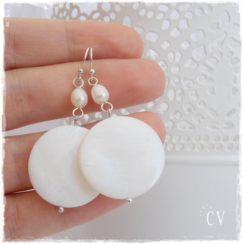 Wedding Mother Of Pearl Earrings