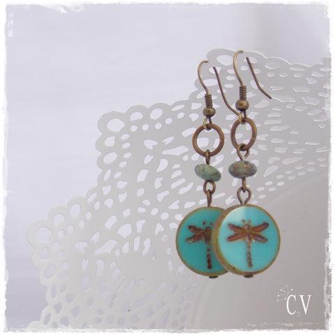 Dragonfly Turquoise Earrings