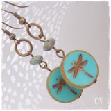 Dragonfly Stone Dangling Earrings