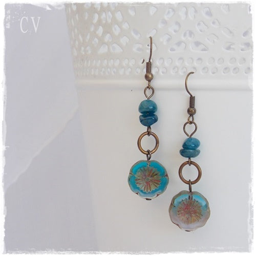 Kyanite Flower Earrings