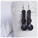 Geometric Extra Long Black Earrings