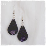 Teardrop Amethyst Leather Earrings