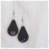 Geometric Teardrop Black Earrings