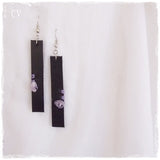 Amethyst Spiritual Long Black Earrings