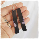 Bar Geometric Tribal Leather Earrings