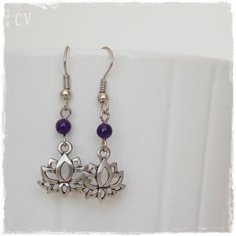 Tiny Lotus Earrings