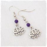 Lotus Flower Dangling Earrings
