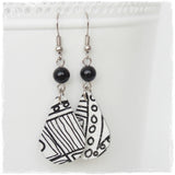 Onyx Leather Earrings