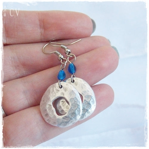 Custom Birthstone Disc Earrings