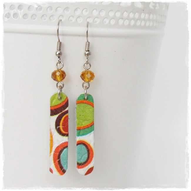 Decoupage Circles Leather Earrings
