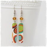 Decoupage Circles Leather Earrings