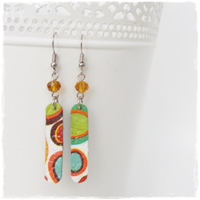 Long Geometric Leather Earrings