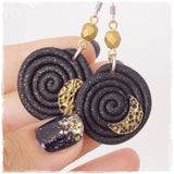 Crescent Moon Round Earrings