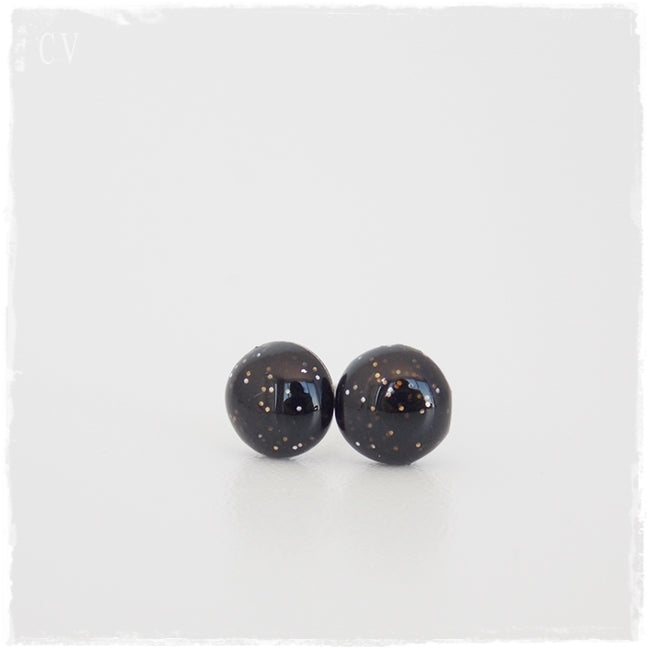 Black Polymer Clay Earrings