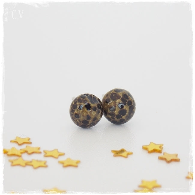 Gold Full Moon Polymer Clay Posts