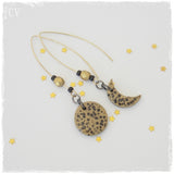 Crescent Moon and Full Moon Earrings