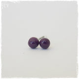 Tiny Dark Purple Post Earrings
