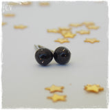 Tiny Black Stainless Steel Earrings