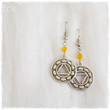 Manipura Chakra Silver Earrings