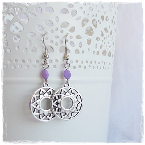 Crown Chakra Earrings in Silver