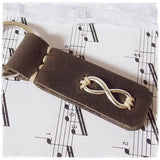 Silver Infinity Leather Keychain ~