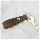 Triad Knot Leather Keychain ~