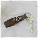 Celtic Infinity Leather Keychain