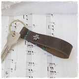 Shrivatsa Leather Keychain ~