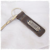Gaelic Knot Leather Keychain ~
