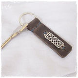 Gaelic Knot Leather Keychain ~