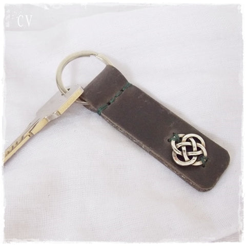 Celtic Knot Leather Keychain