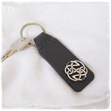 Shield Of Destiny Leather Keychain ~