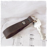 Rustic Brown Celtic Men's Leather Keychain