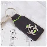 Biohazard Leather Keychain