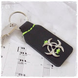 Industrial Biohazard Leather Keychain