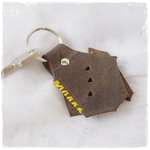 Up-cycled Boho Leather Keychain