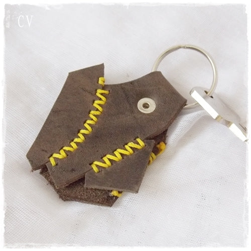 Up-cycled Boho Leather Keychain