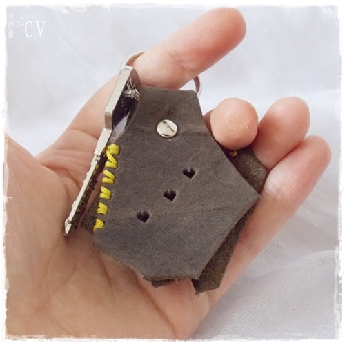 Up-cycled Boho Leather Keychain
