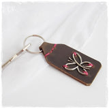 Personalized Butterfly Leather Keychain