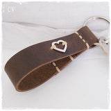 Hammered Heart Keychain ~