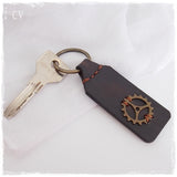 Steampunk Leather Keychain ~