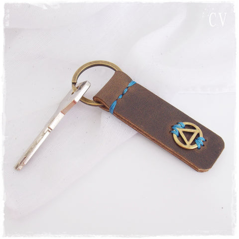 12 Steps Leather Keychain