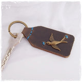 Swallow Leather Keychain ~